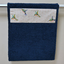 Load image into Gallery viewer, Hand Roller Towels, Humming Bird,  Black, Green or Navy Blue Towel
