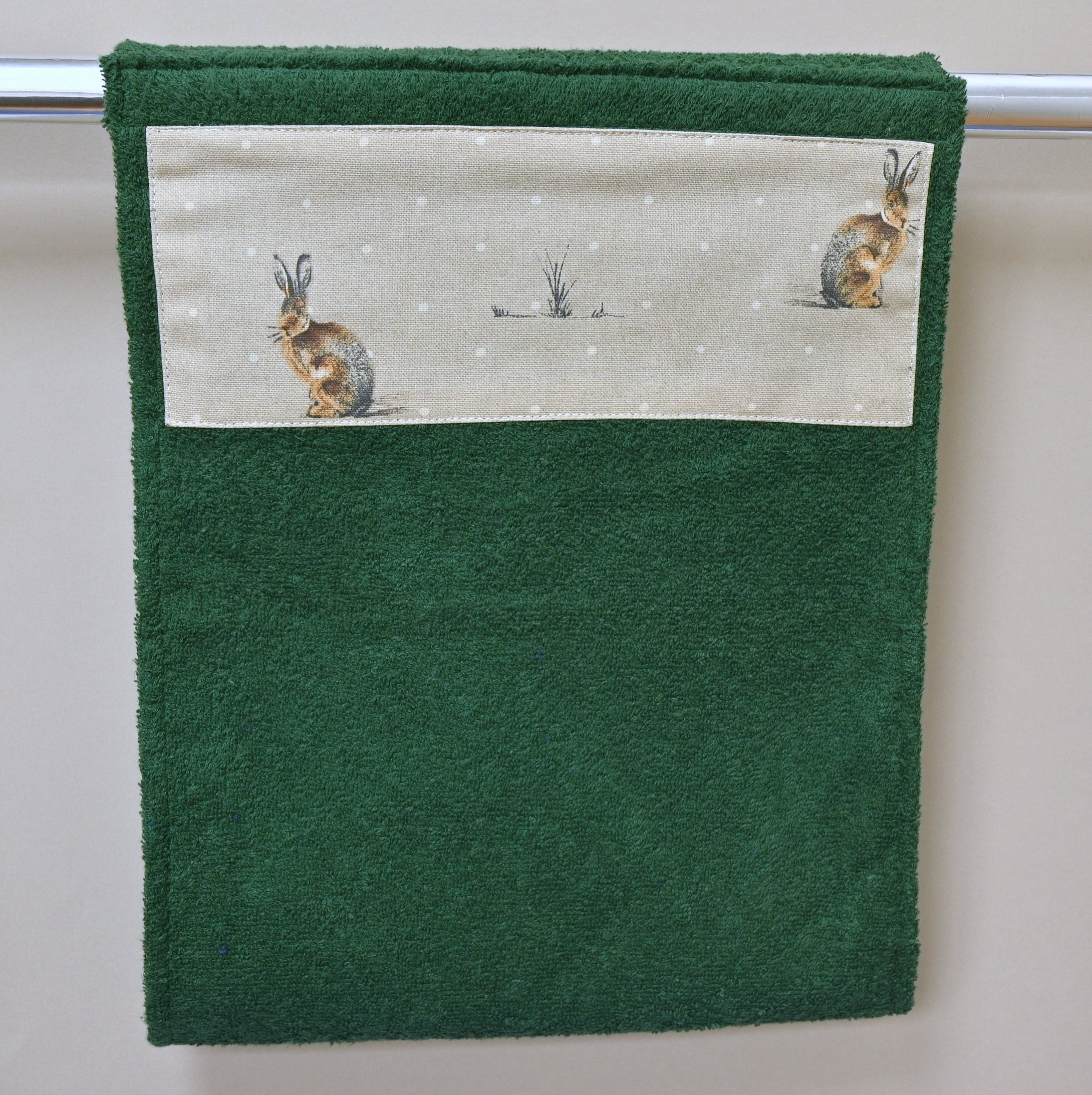 Hand Roller Towels, Hares, Green, Black or Navy Blue Towel