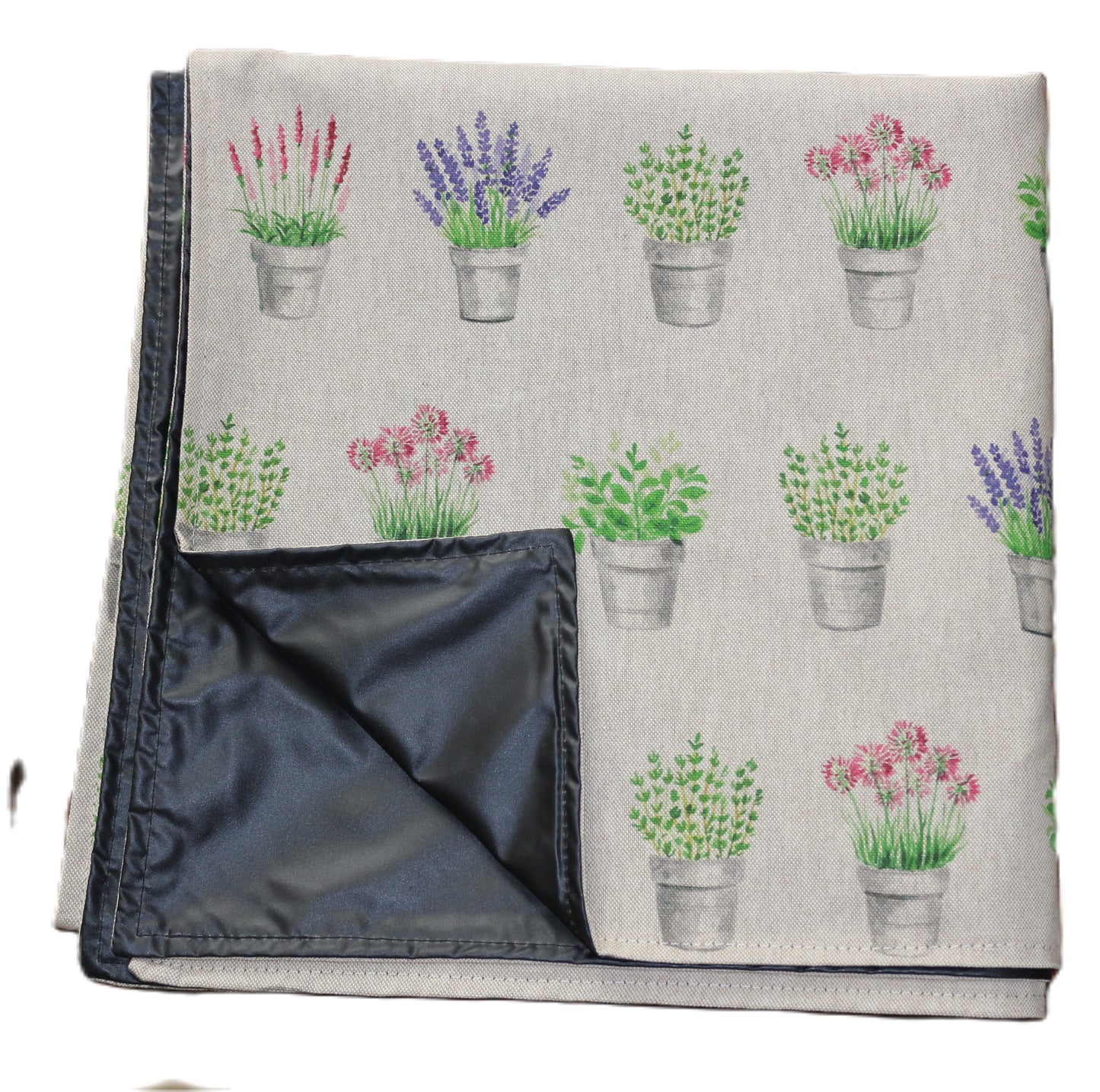 herb garden picnic rug folded up