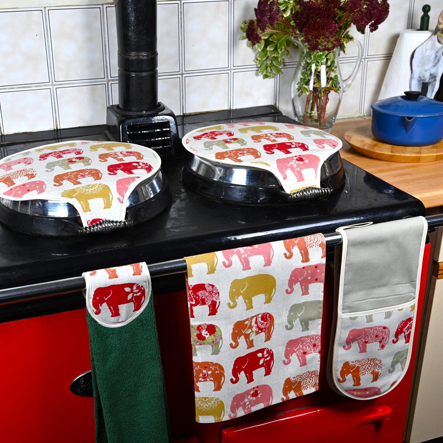 Loop Aga Tops, Range/Hob Covers, Spice Elephants (pair)