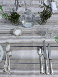 Tablecloth, French Blue Stripe (wipe and wash) in 5 si\wa