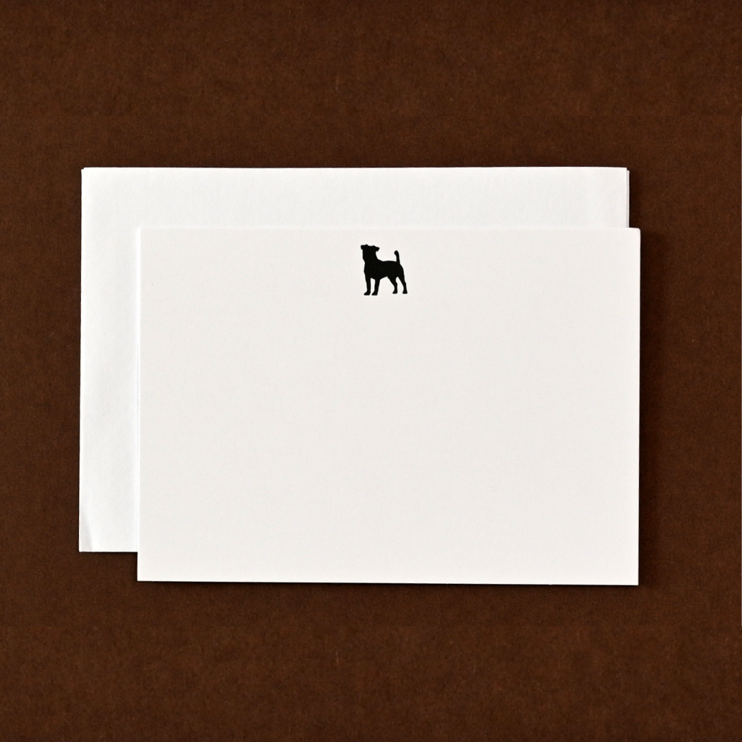 notelets jack russell design on brown background