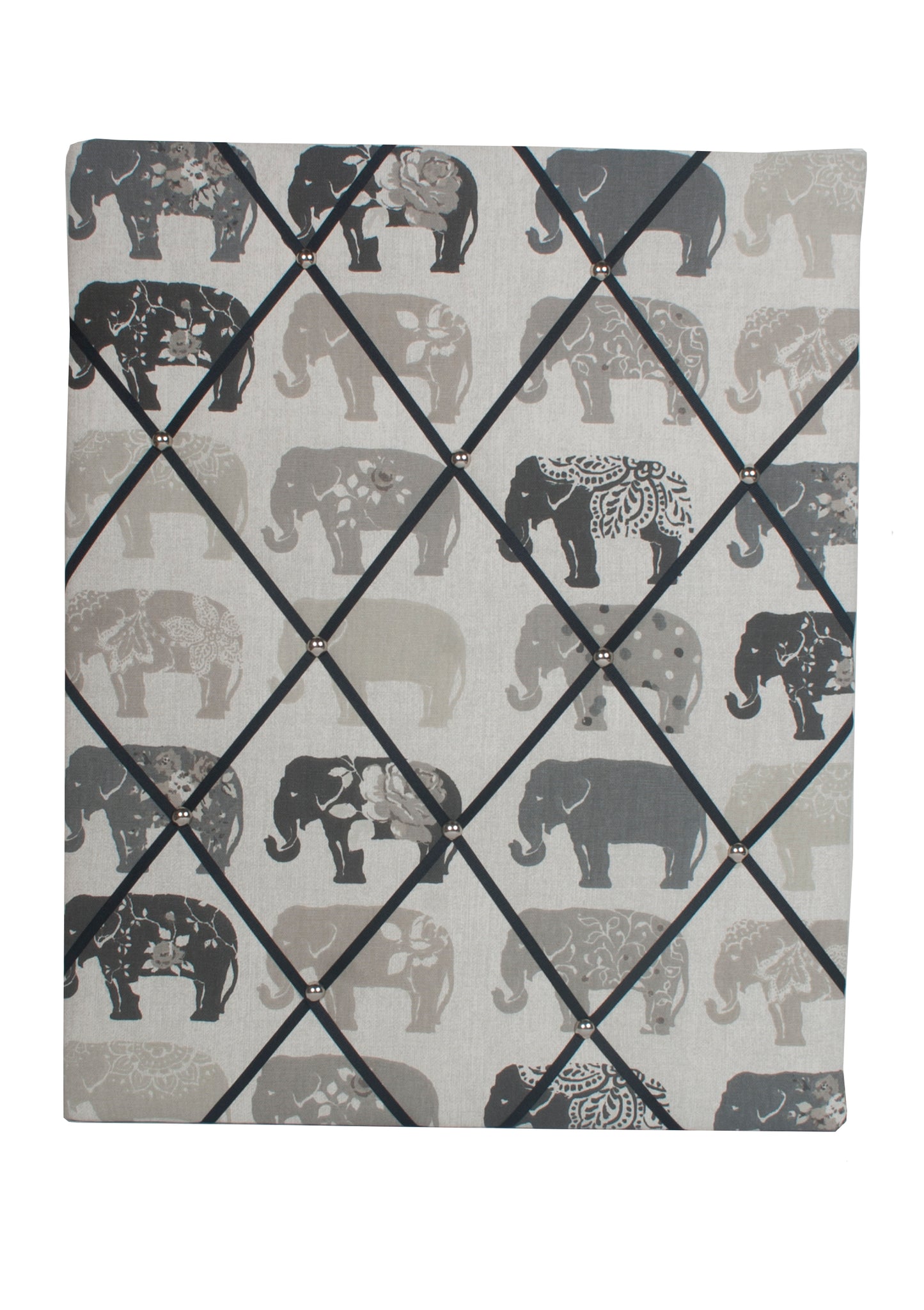 grey elephant notice board on white background