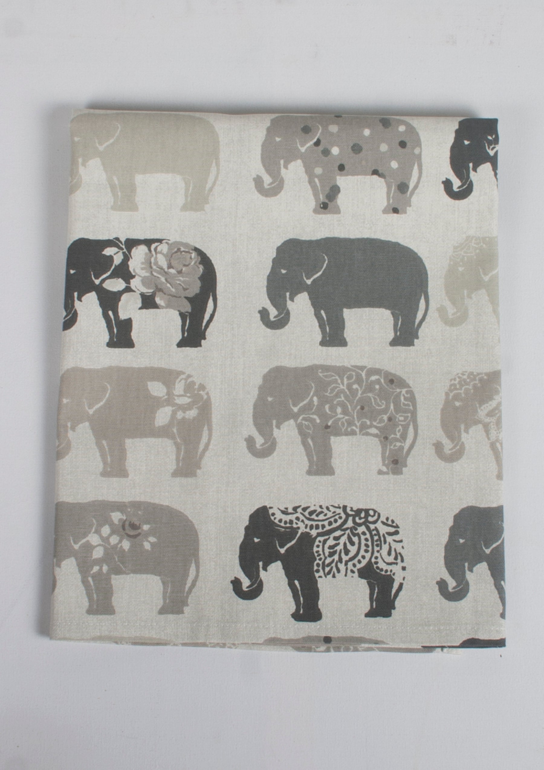 Cotton Tea Towel, Grey Elephant
