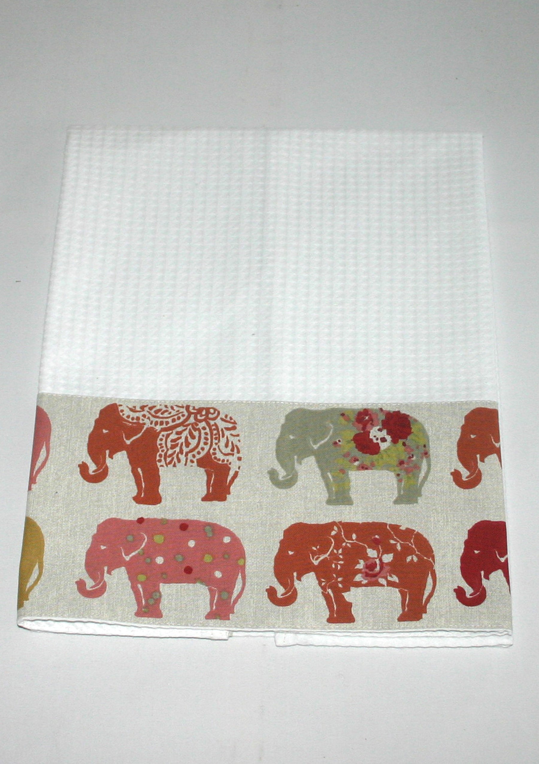 Waffle Tea Towel, Spice Elephants