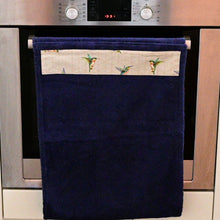 Load image into Gallery viewer, Hand Roller Towels, Humming Bird,  Black, Green or Navy Blue Towel
