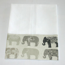 Load image into Gallery viewer, Waffle tea Towel: Grey Elephant
