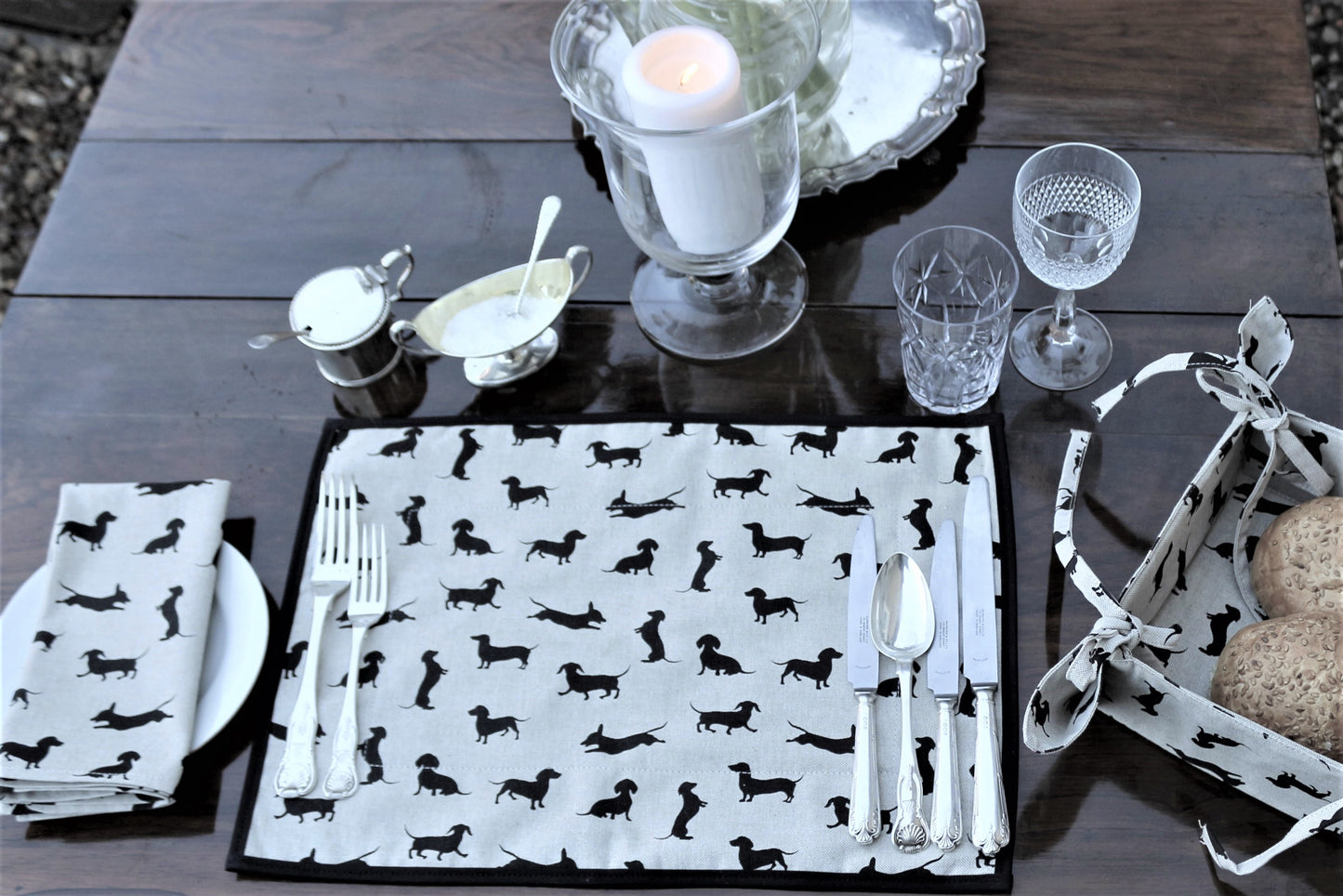 Placemats, Black Dachshund
