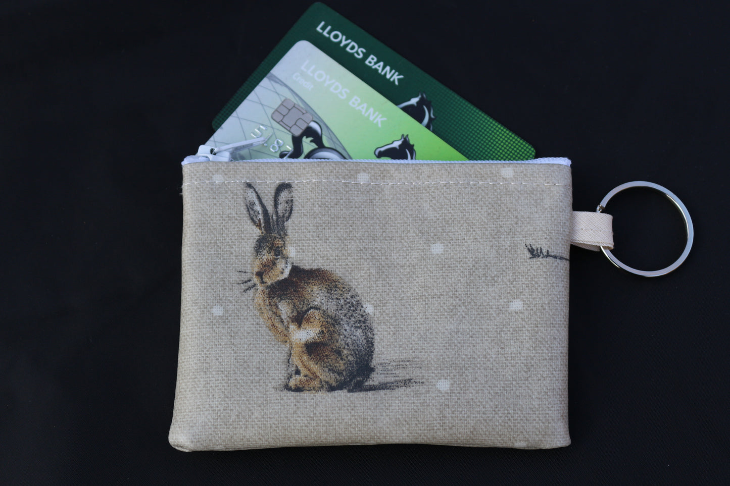 hares purse with cards poking out