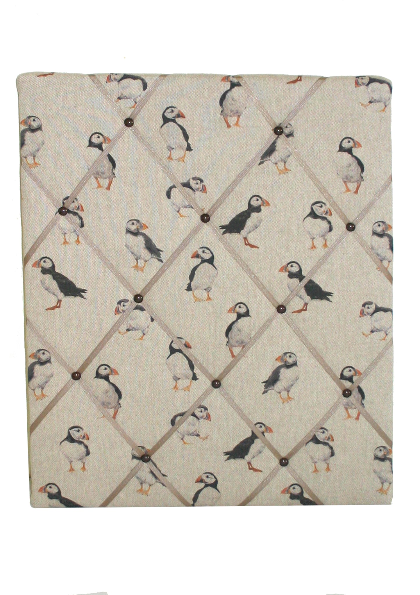 puffins notice board on white background