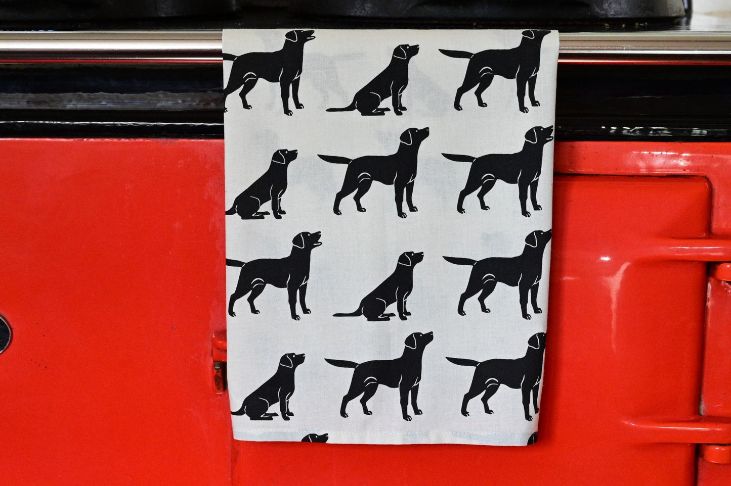 Cotton Tea Towel, Black Labrador