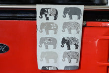Load image into Gallery viewer, Cotton Tea Towel, Grey Elephant
