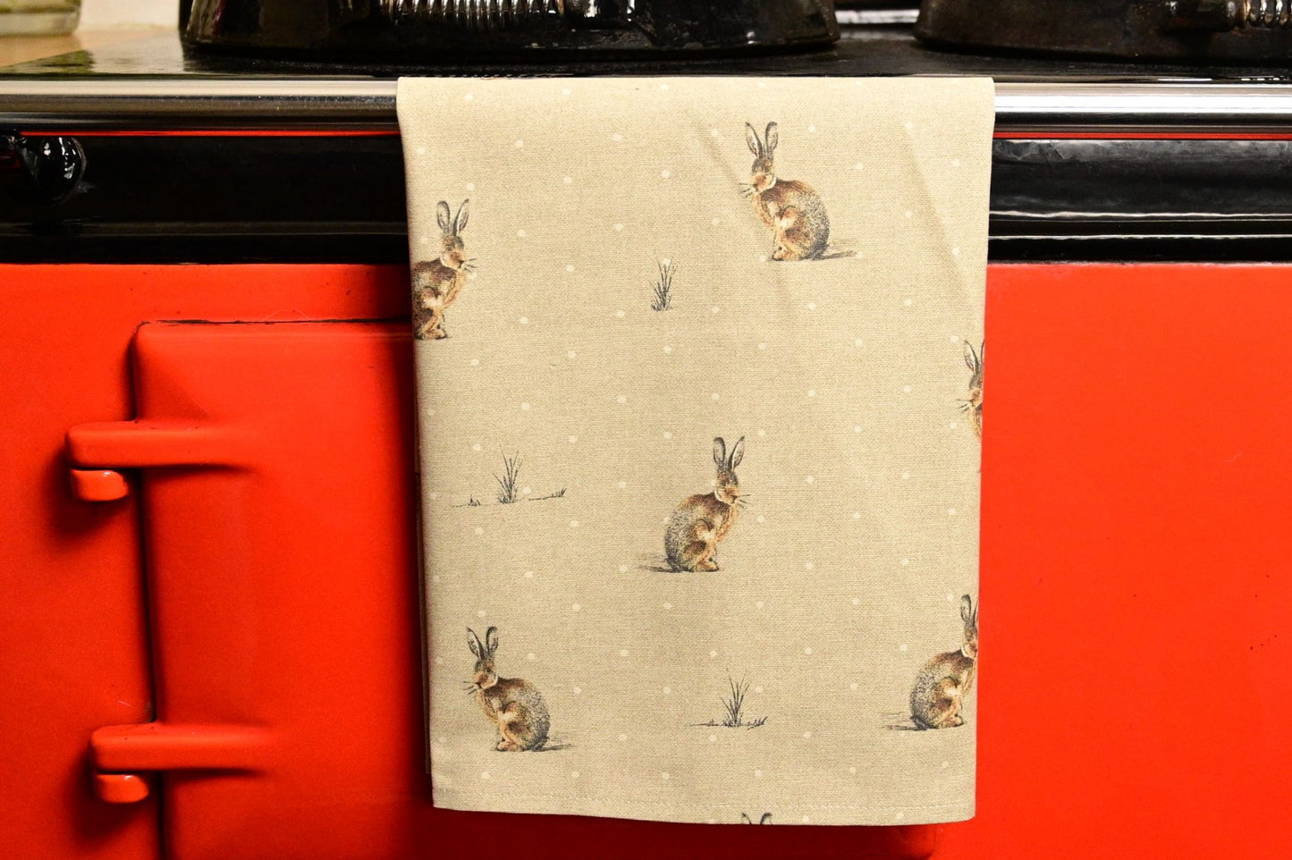Cotton Tea Towel, Hares