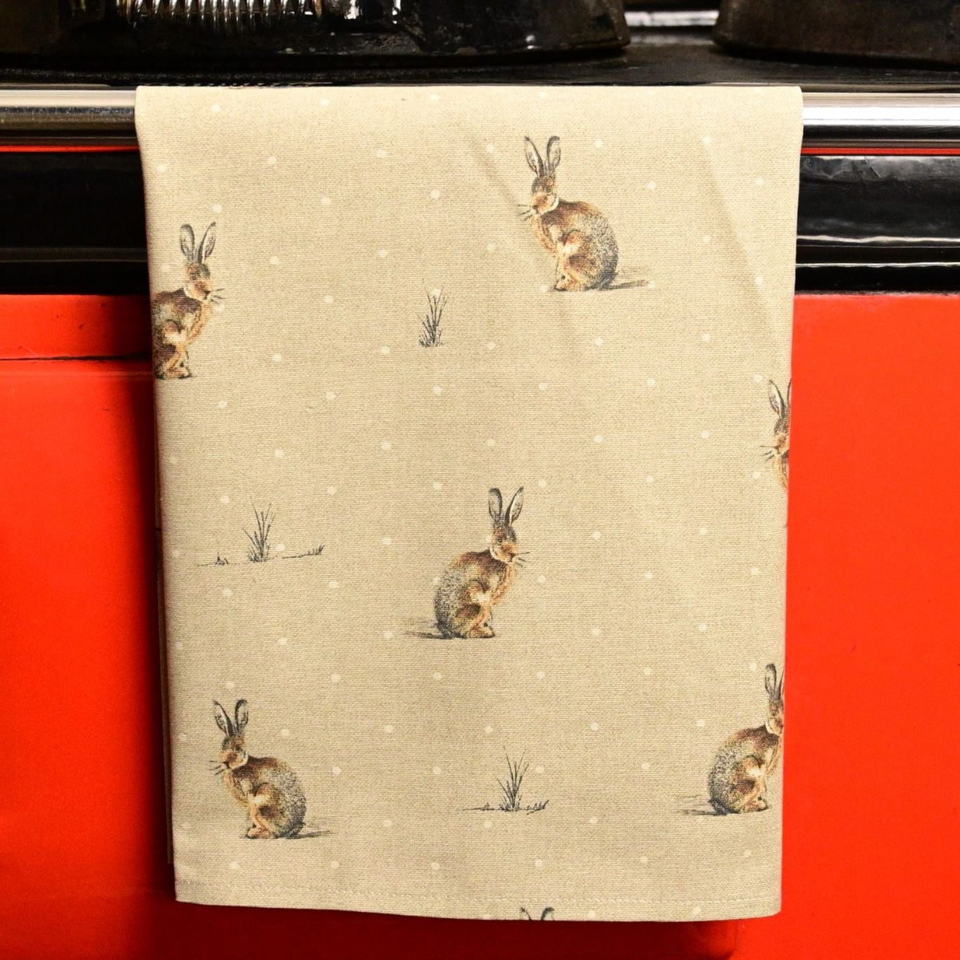 Cotton Tea Towel, Hares
