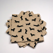 Load image into Gallery viewer, Napkins x 4, Black Dachshund
