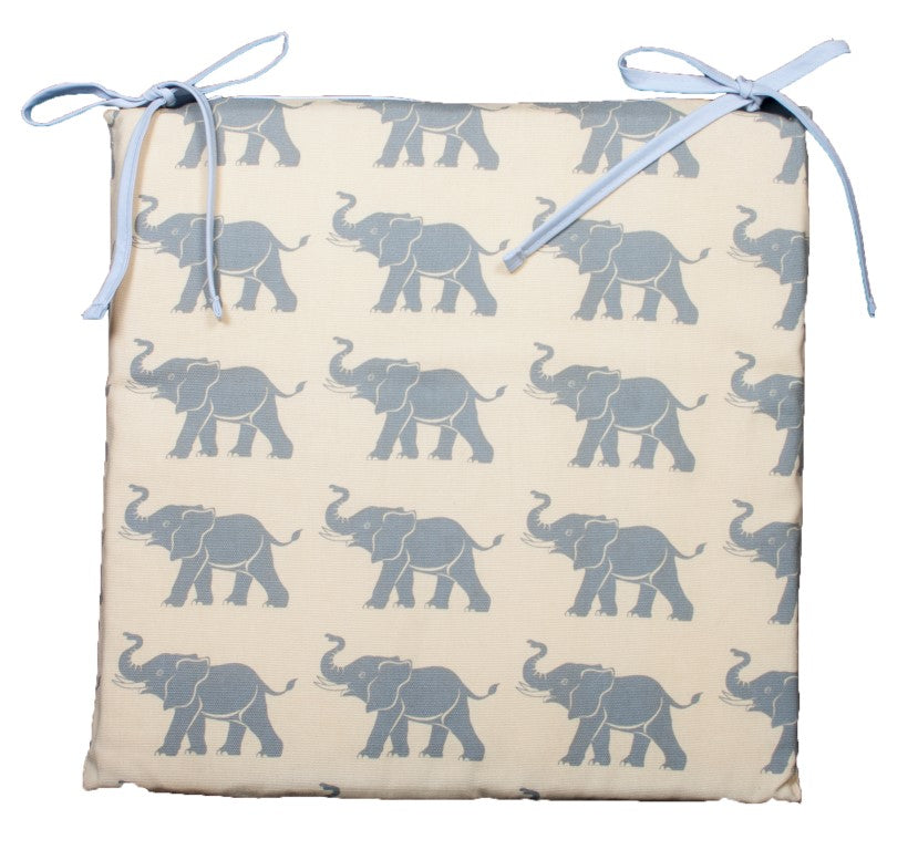 Seat Pad, Yellow Elephants