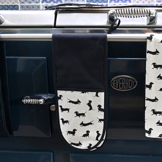 Oven Gloves, Black Dachshund