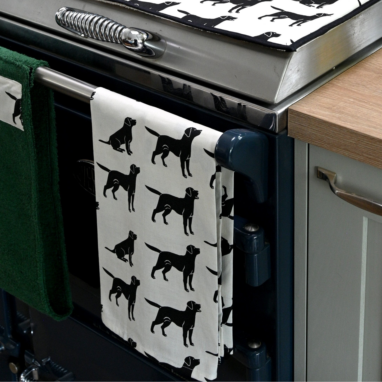 Cotton Tea Towel, Black Labrador