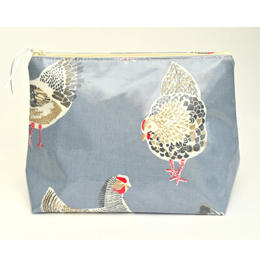 Washbag - Blue Chickens