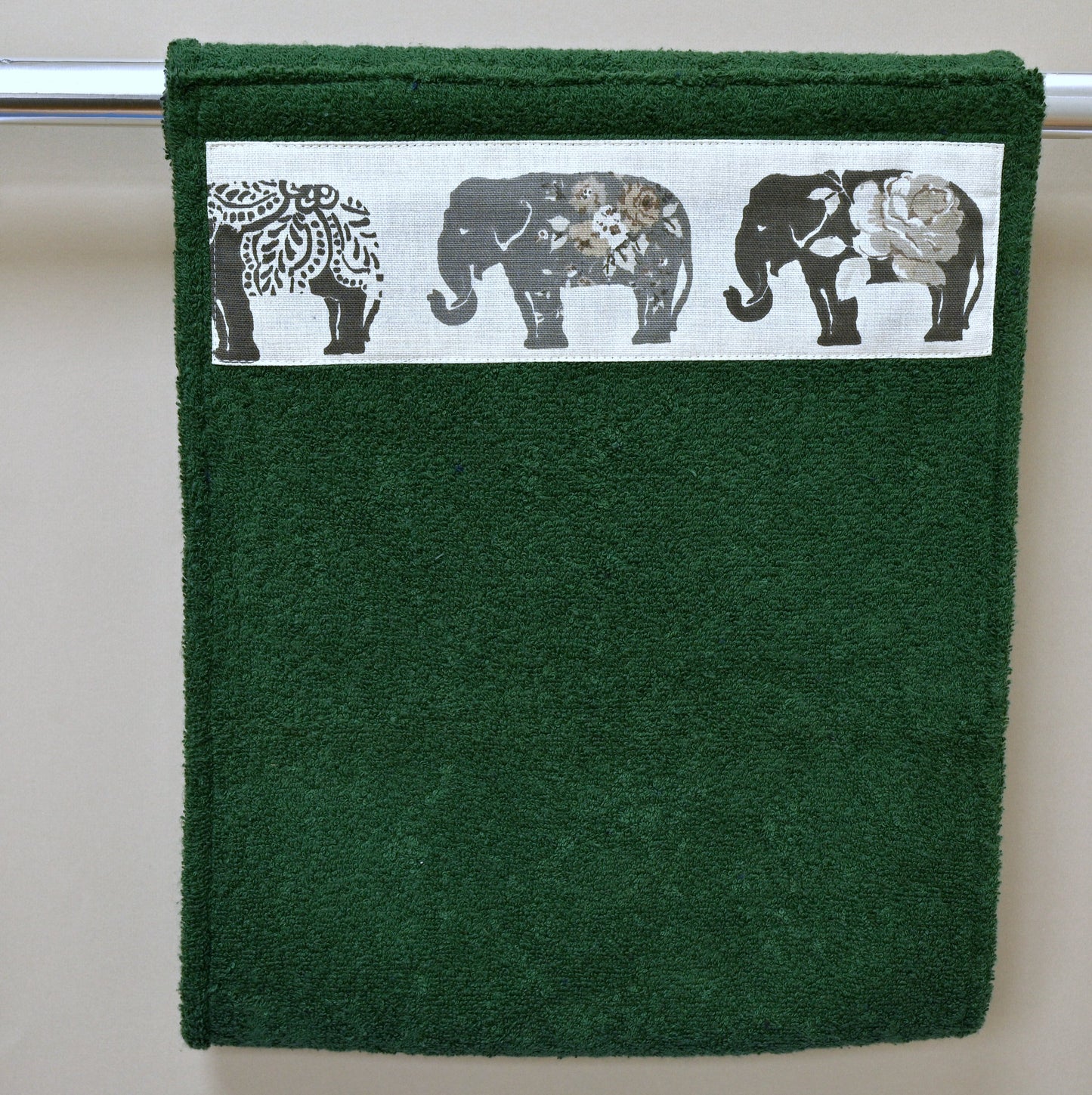 Hand Roller Towels, Grey Elephants
