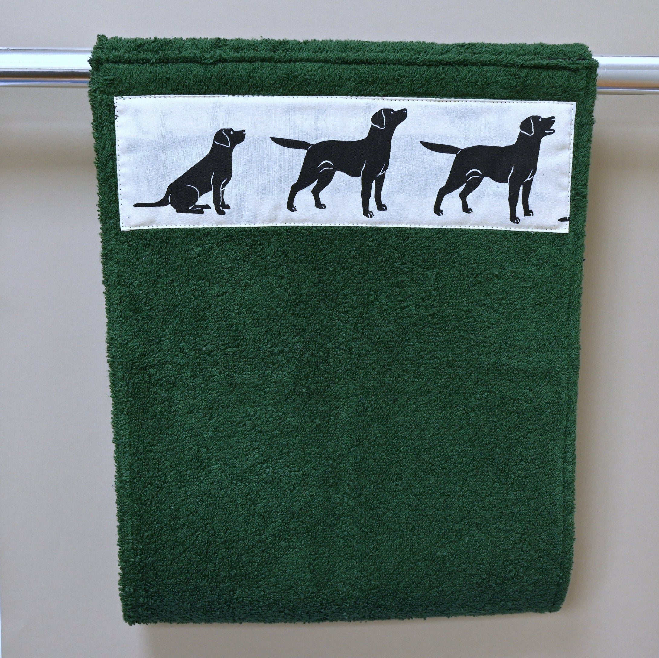 Hand Roller Towels, Black Labrador Black, Green or Navy Blue Towel
