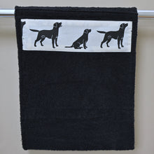 Load image into Gallery viewer, Hand Roller Towels, Black Labrador Black, Green or Navy Blue Towel
