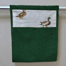 Load image into Gallery viewer, Hand Roller Towels, Ducks, Black, Green or Navy Blue Towel
