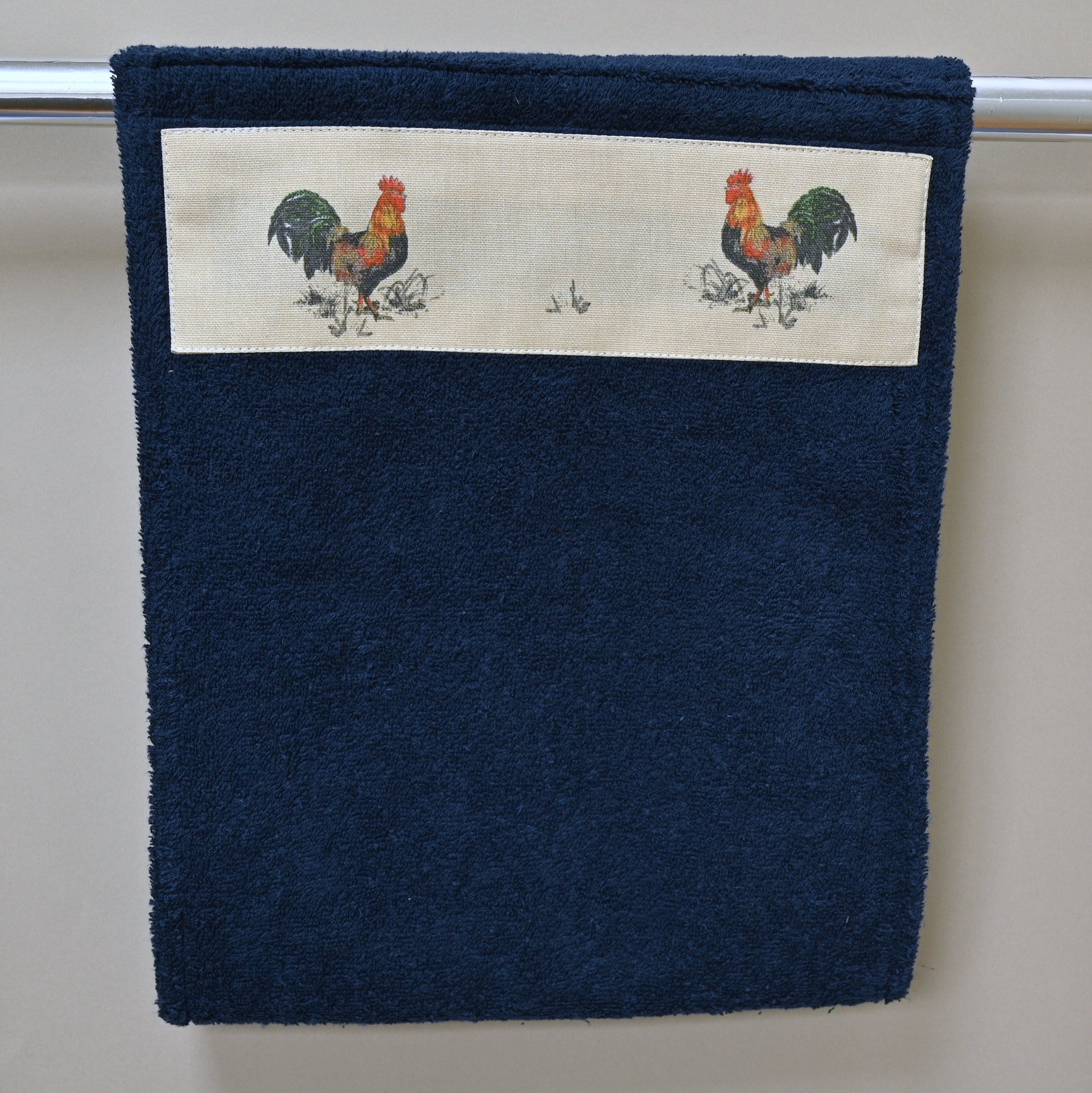 Hand Roller Towels, Cockerels, Black, Green or Navy Blue Towel