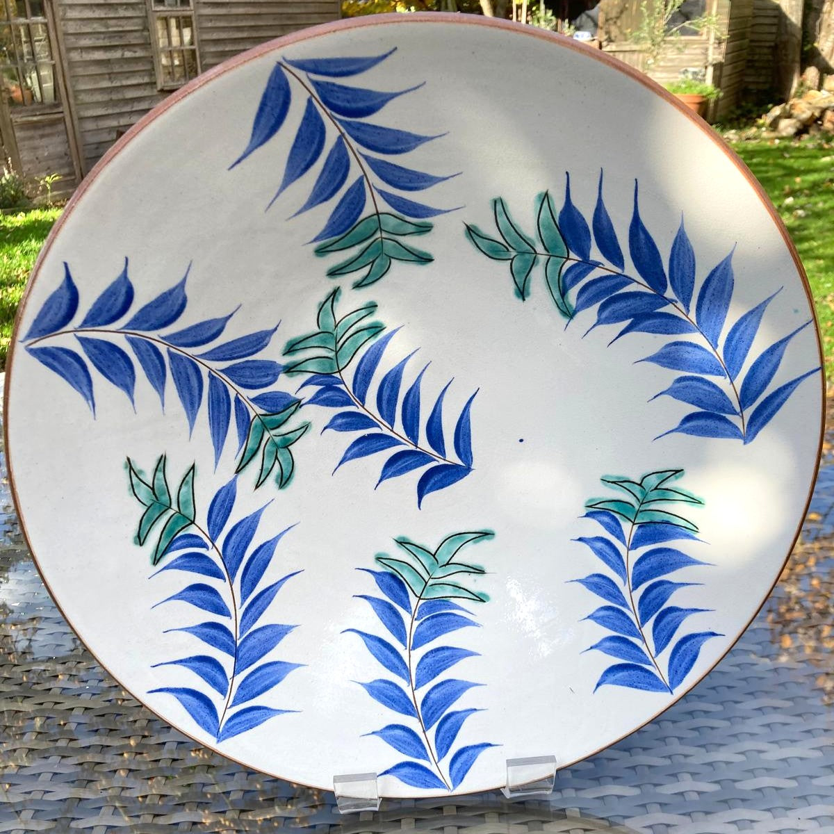 Ceramic Bowl - Cobalt & Teal Branches