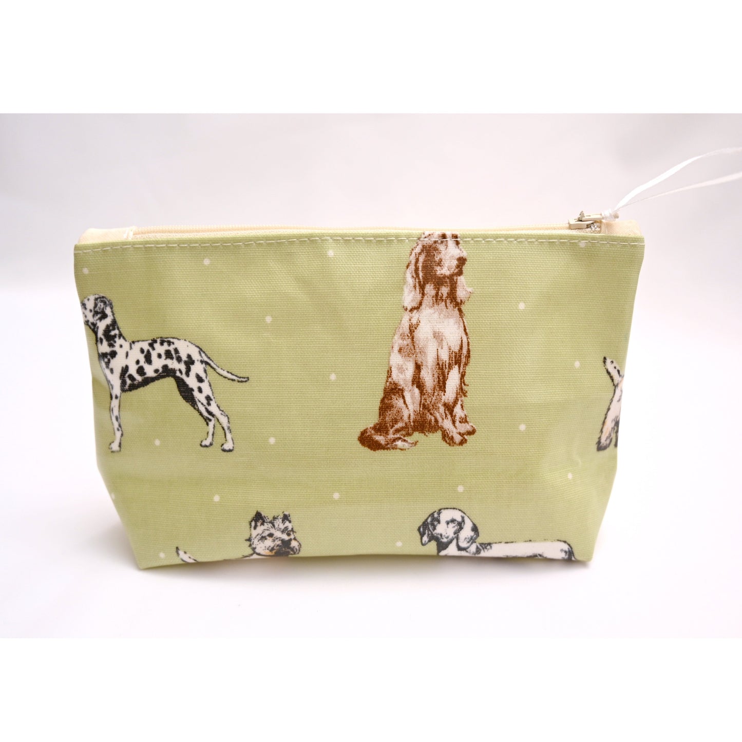 Cosmetic Bag - Dogs on green