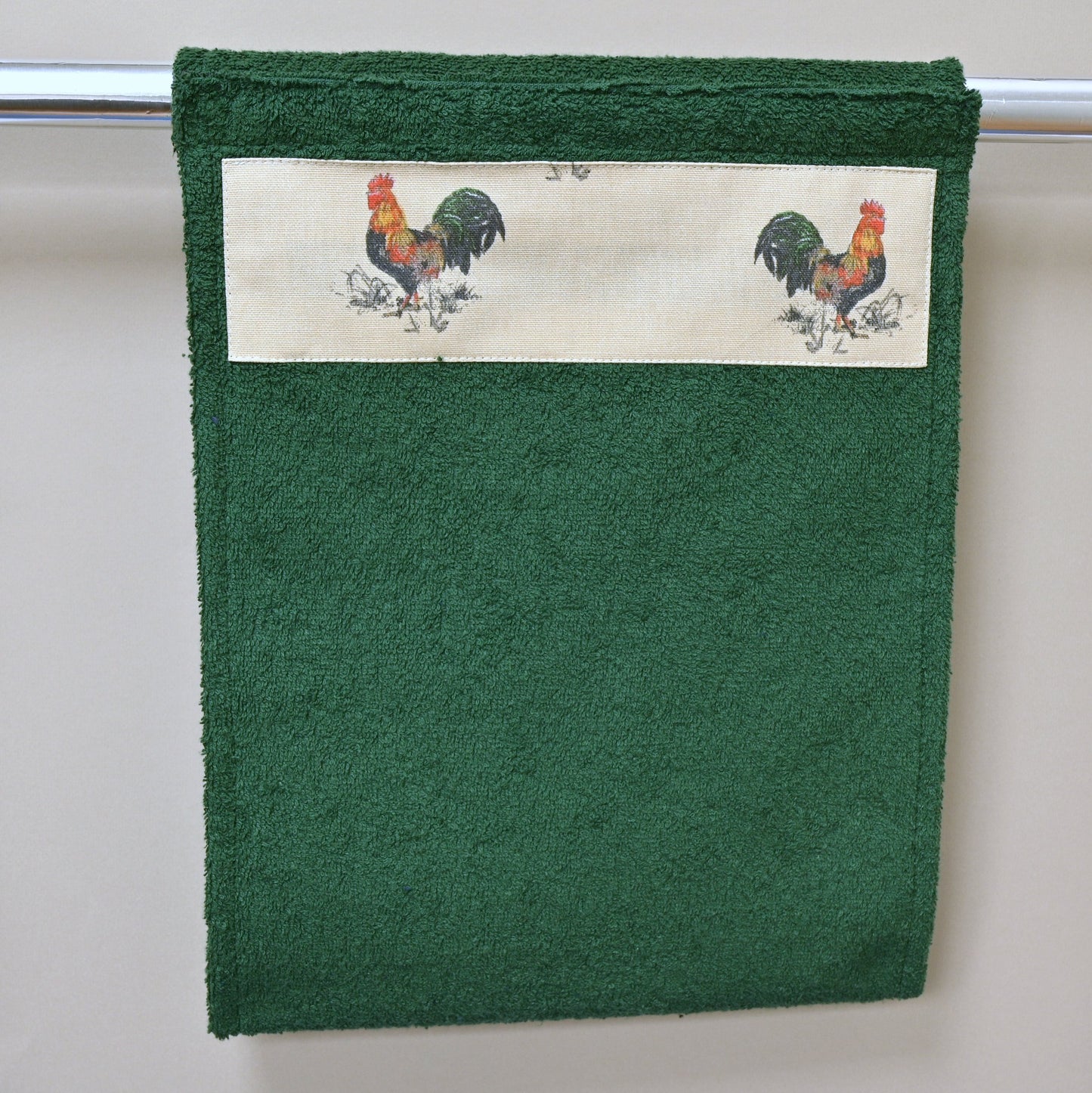 Hand Roller Towels, Cockerel Black, Green or Navy Blue
