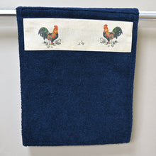 Load image into Gallery viewer, Hand Roller Towel, Cockerel (motif) Black, Green or Navy Blue
