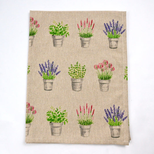 Cotton Tea Towel - Herb Garden