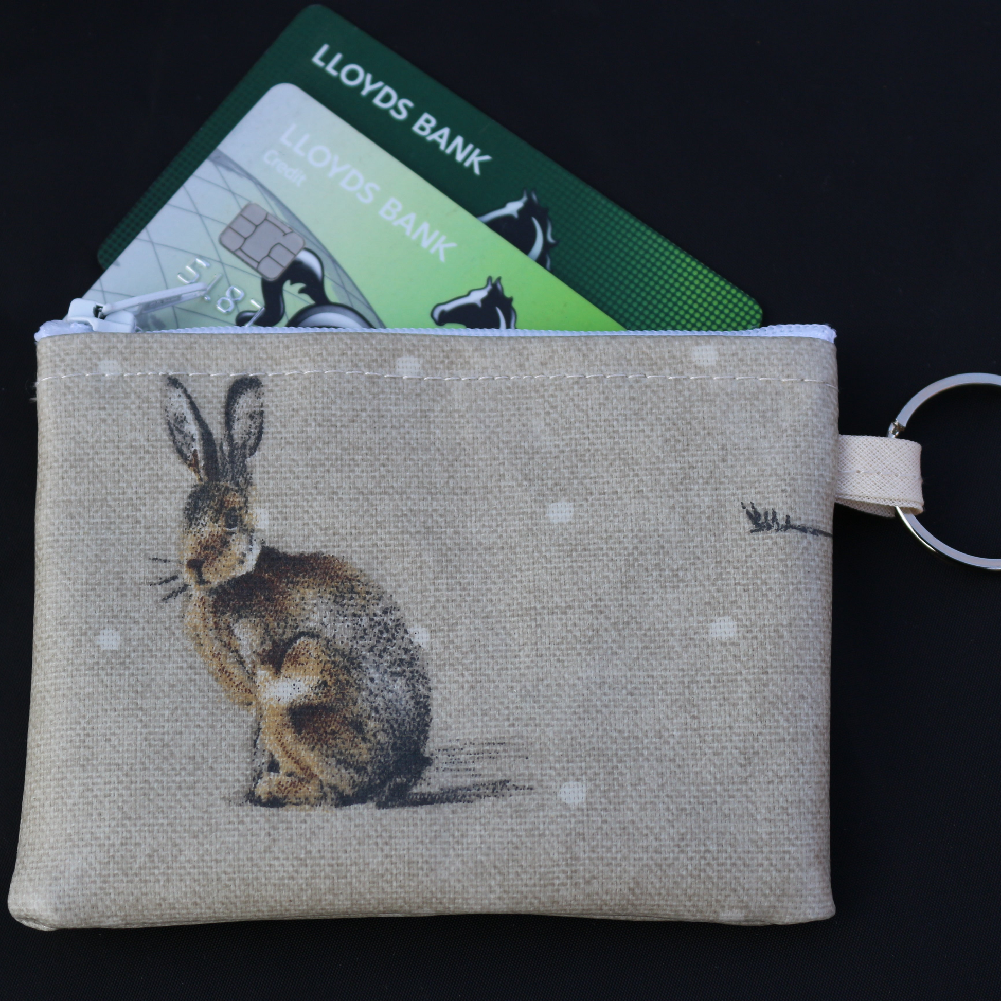 hares purse with cards poking out