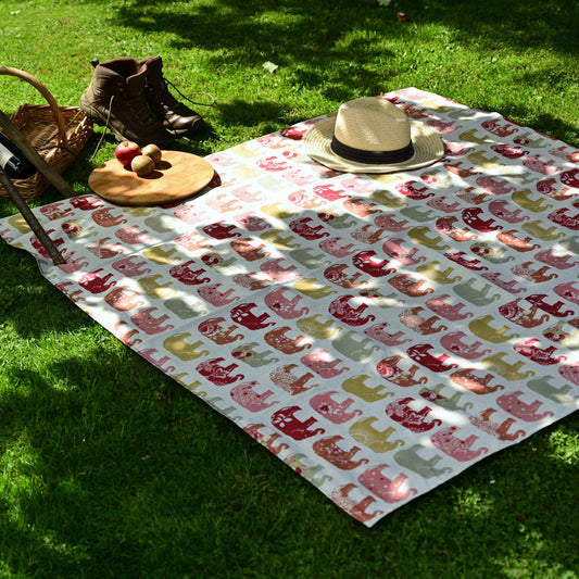 spice elephant picnic rug lifestyle in park