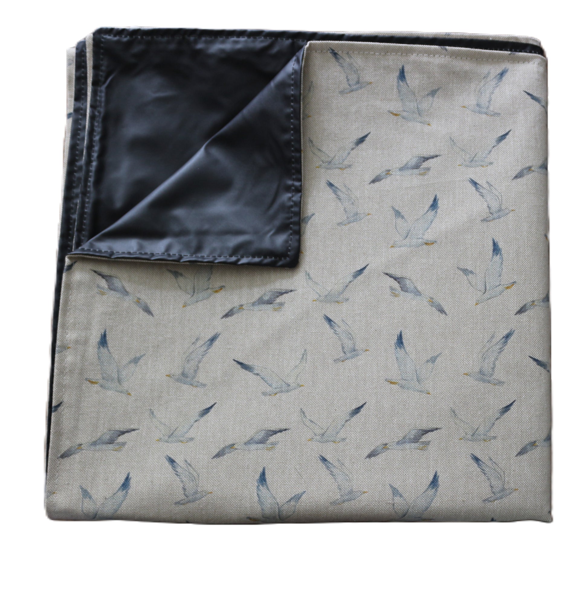 seagulls picnic rug folded up 