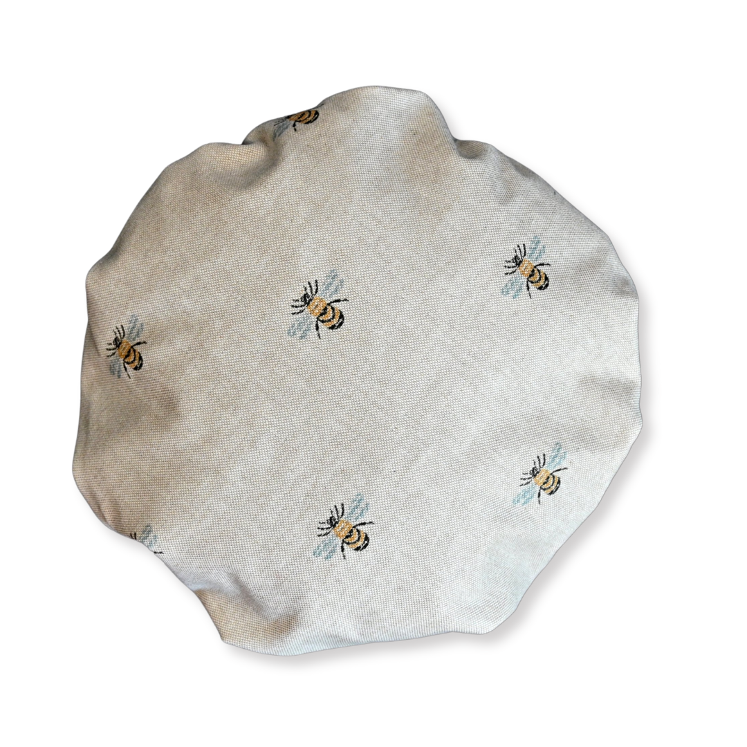 Shower hat bees design on white background