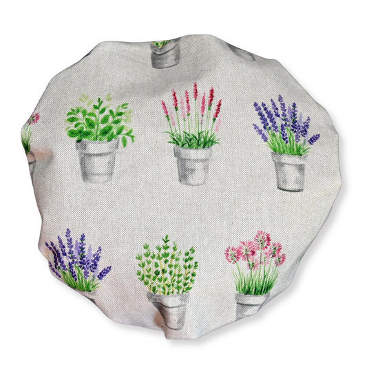 shower hat in herb garden print