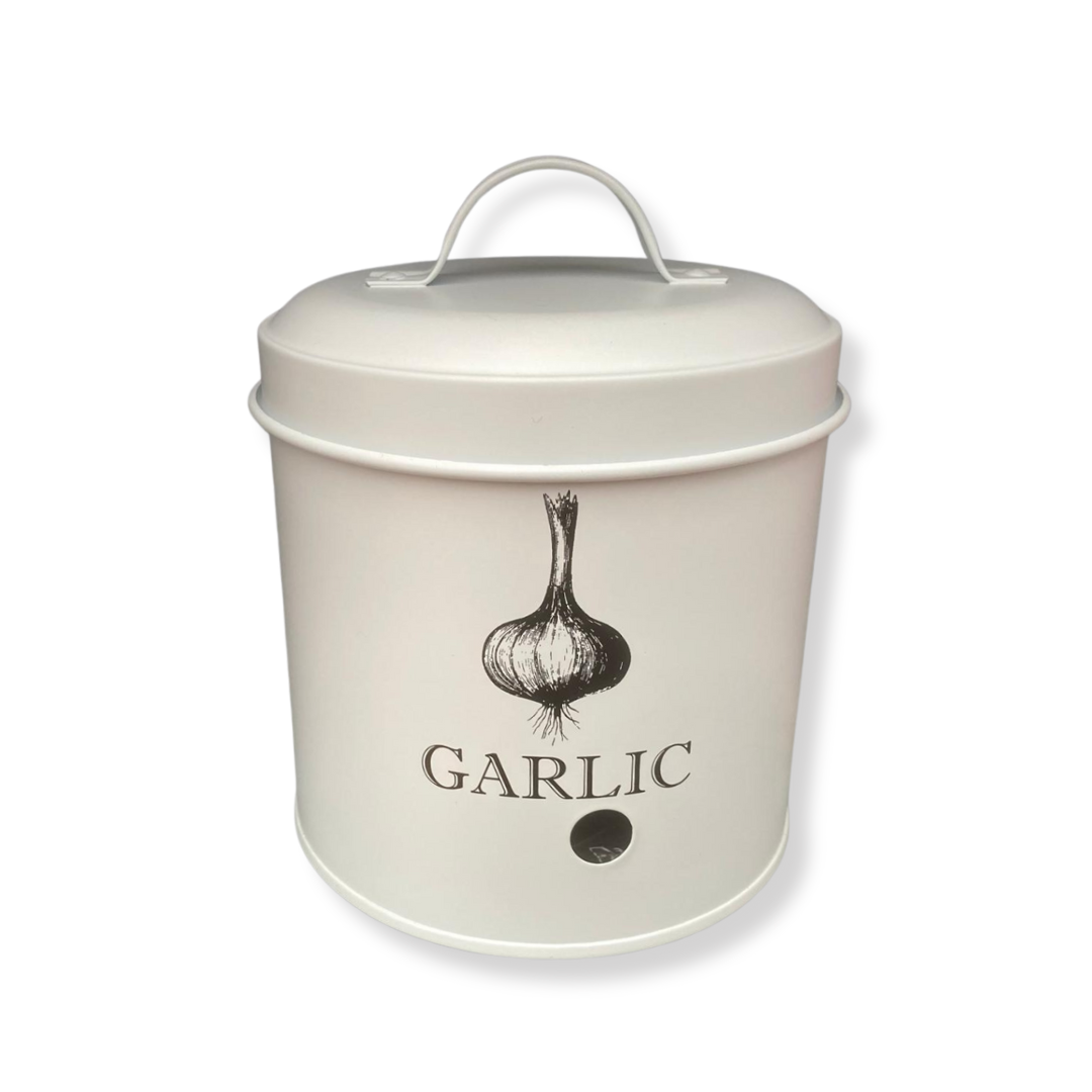 garlic vegetable storage tin