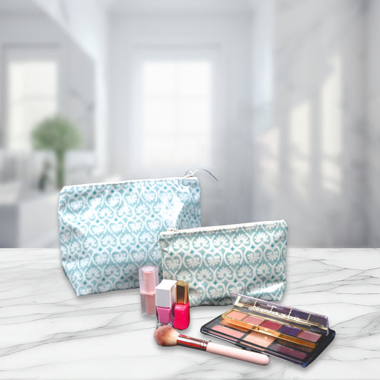 Cosmetic & Wash Bags - Green Lotus