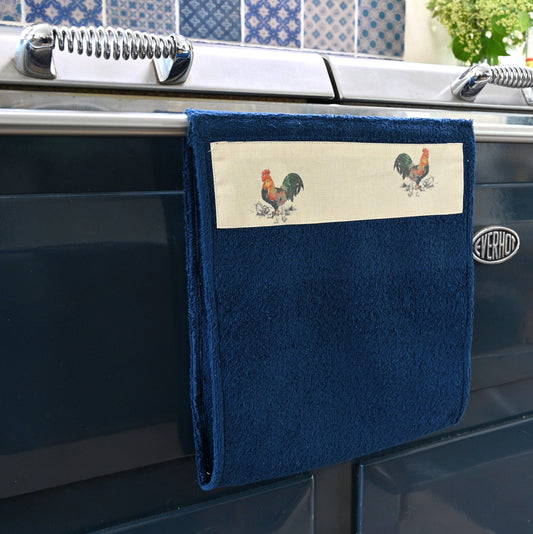 Hand Roller Towels, Cockerel Black, Green or Navy Blue