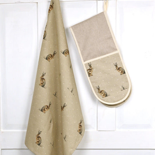 Cotton Tea Towel, Hares
