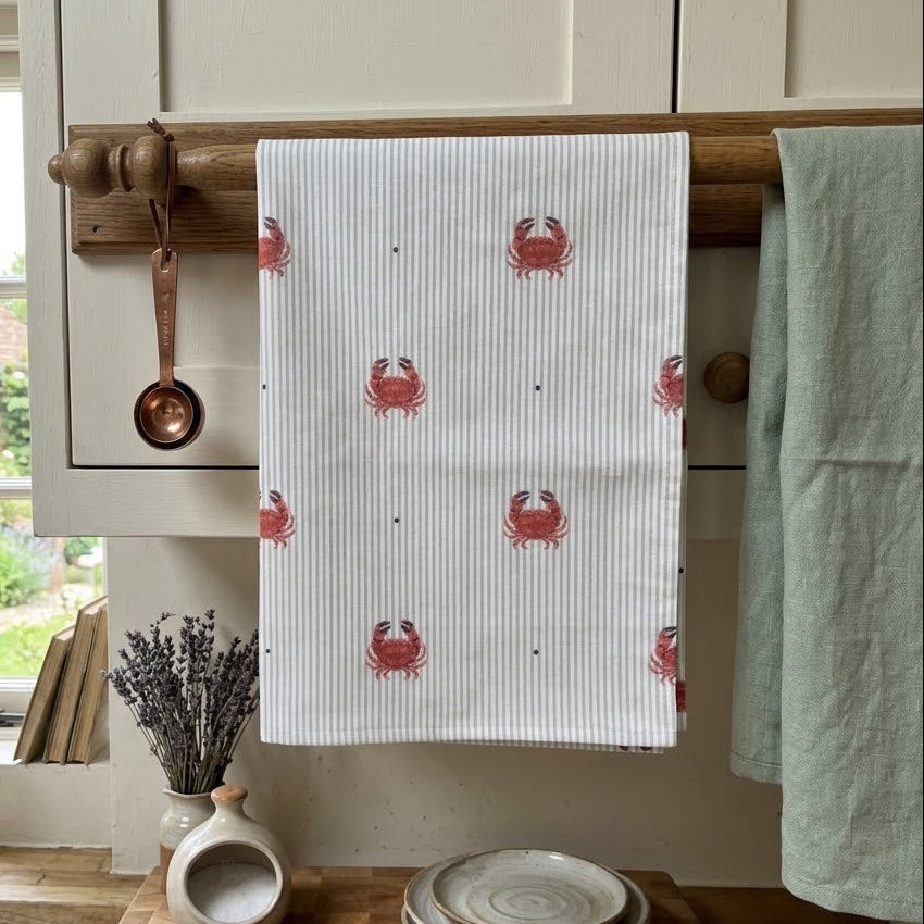 Cotton Tea Towel, Crab