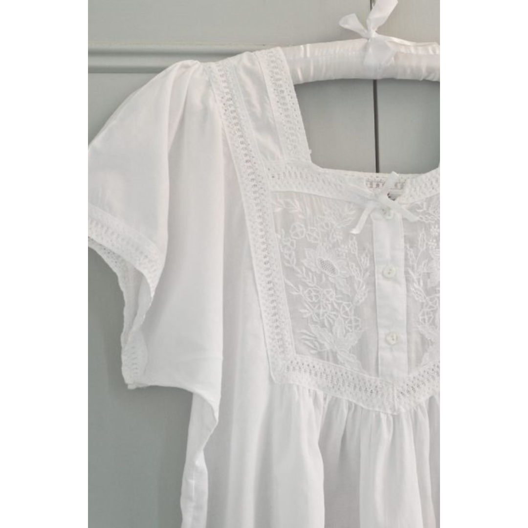 close up of sleeve and bodice hung up