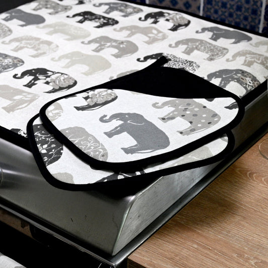 Oven Grippers, Grey Elephant (Pair)