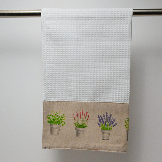Waffle tea Towel, Herb Garden