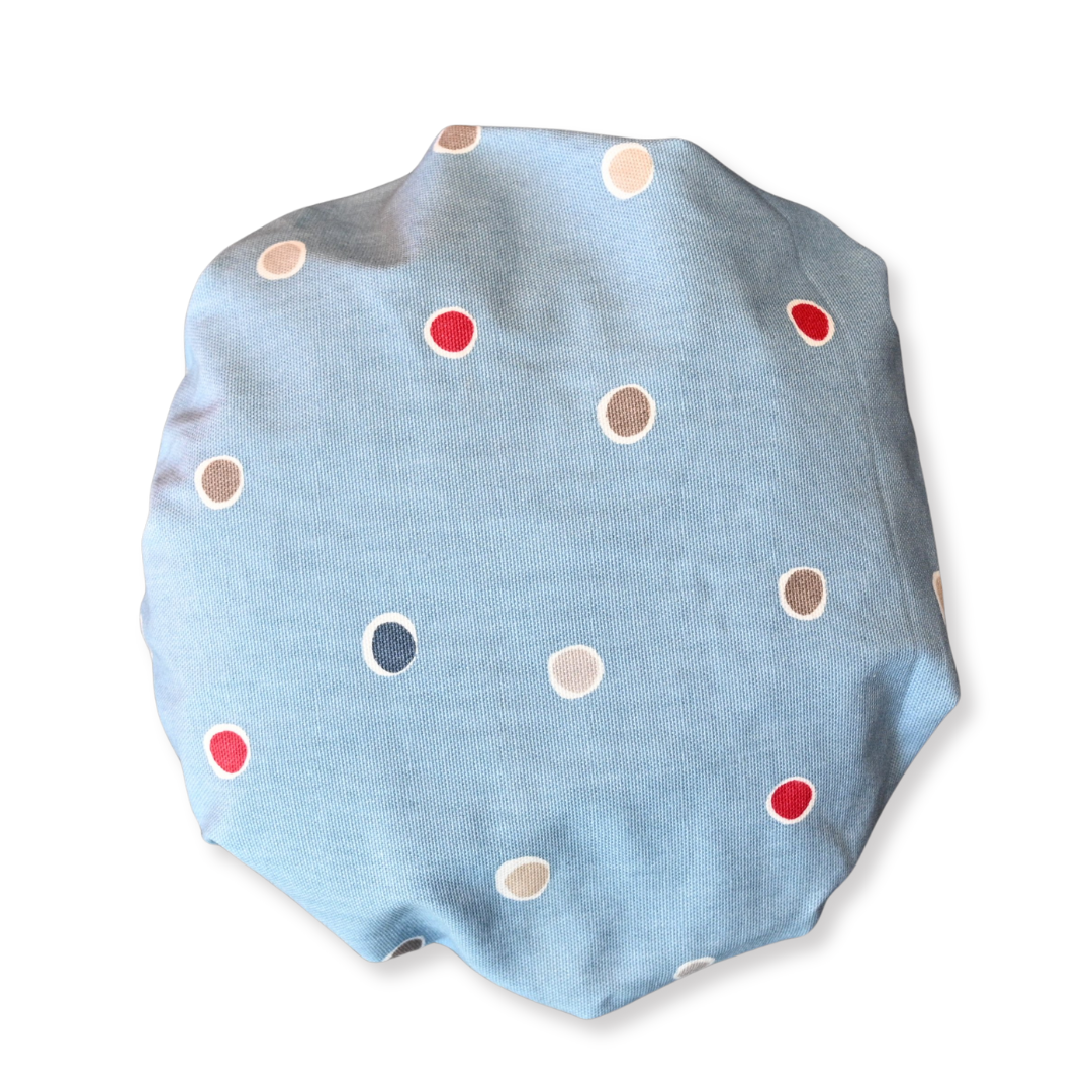 shower hat blue multi spot
