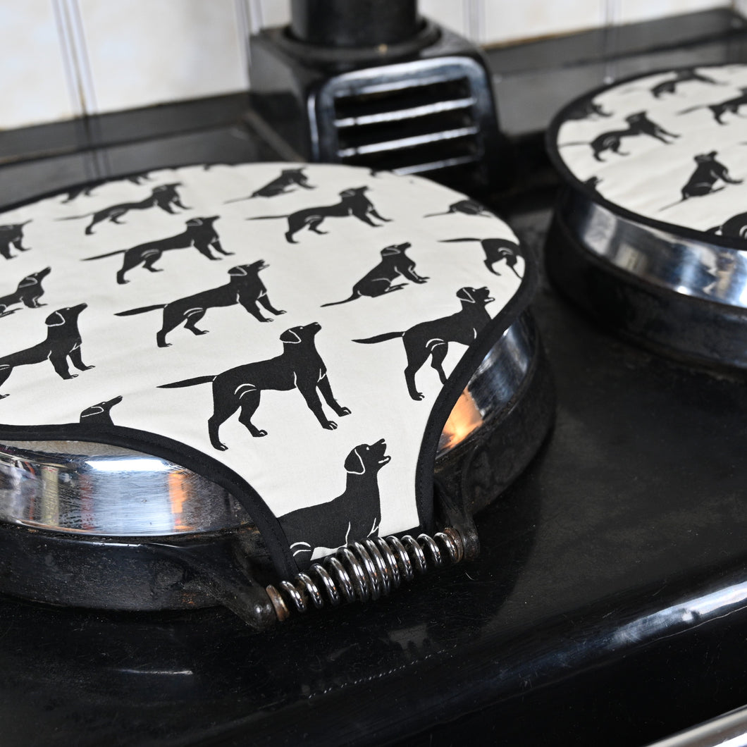 Magnetic Aga Top, Range/Hob Covers, Black Labrador (pair)