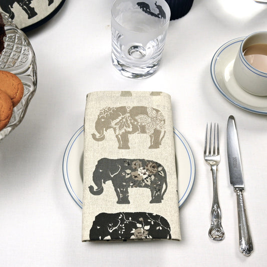 Napkins x 4, Grey Elephant