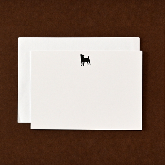 notelets jack russell design on brown background